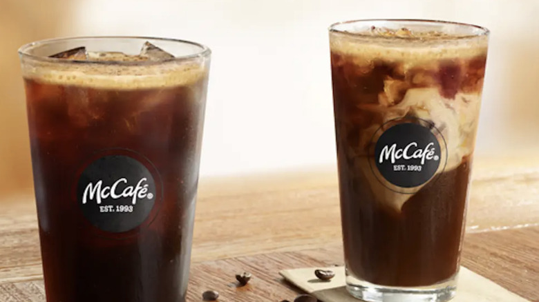 pint glasses of McDonald's cold brew coffee