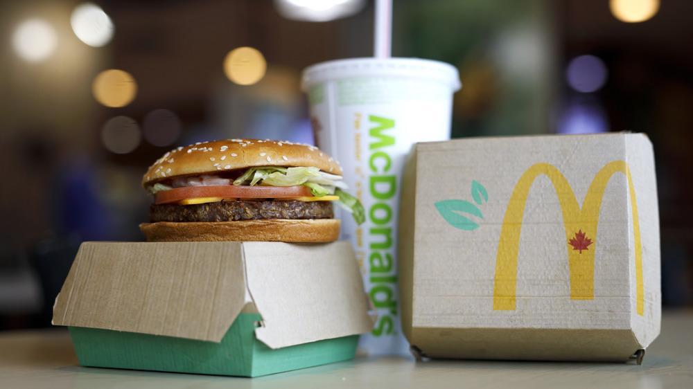 McDonald's plant-based burger in box