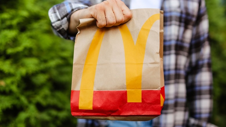 person holding McDonald's bag