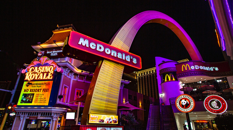 Las Vegas McDonald's with large golden arch