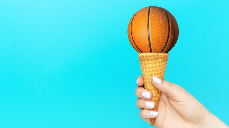 Ice cream come with basketball