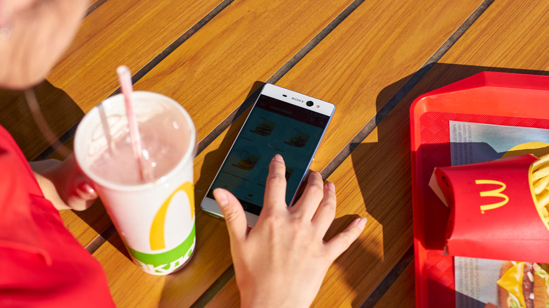 McDonald's customer on phone