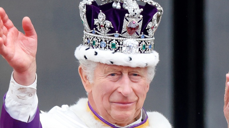 King Charles III wearing crown