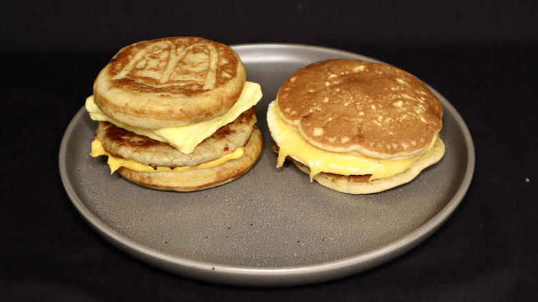 McGriddle and breakfast sandwich on plate