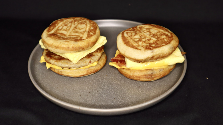 two McGriddles on a plate