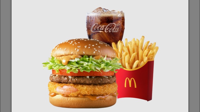 Shrimp Beef Burger meal from McDonald's