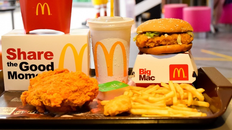 McDonald's meal with fried chicken