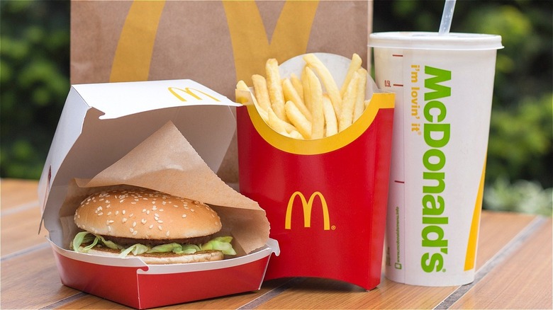 McDonald's burger, fries, and drink