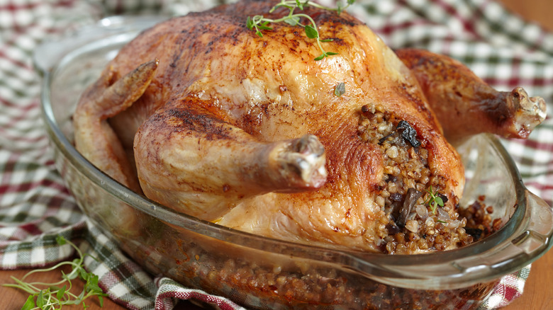 Roasted chicken with stuffing