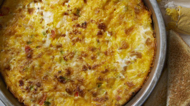 Sausage and cheese casserole with toast