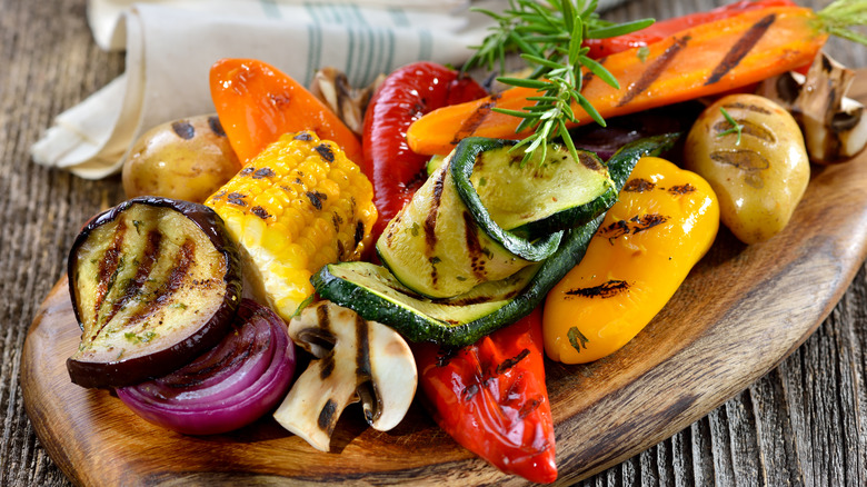 plate of assorted grilled vegetables