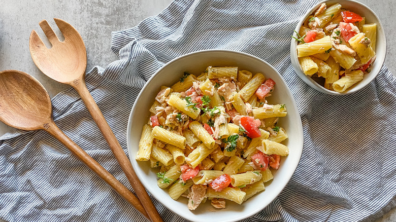 tuna pasta in a bowl