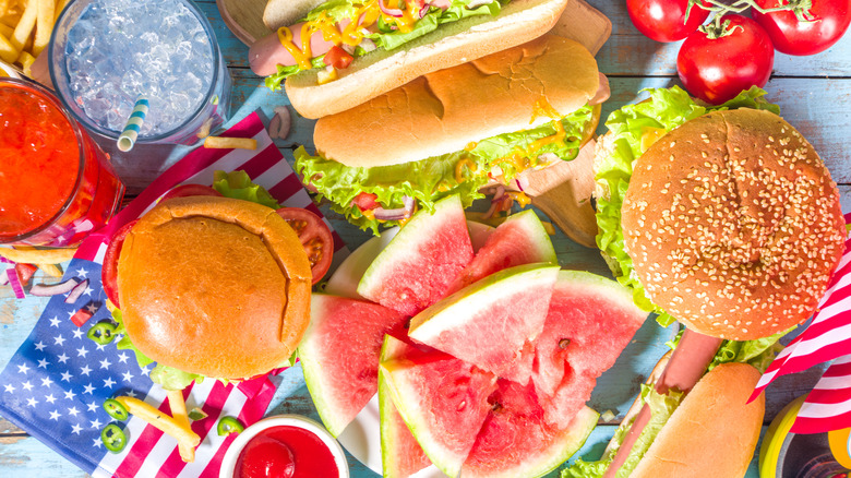 Picnic food memorial day table