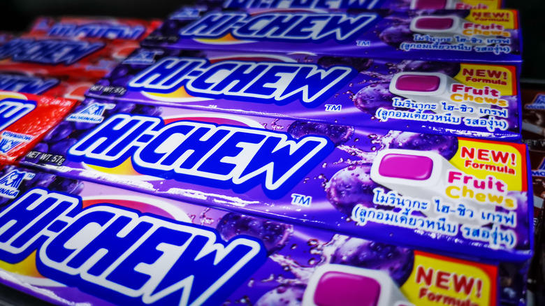 Purple Hi-Chew packages