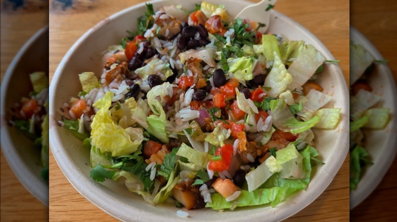 Salad of fresh ingredients from Qdoba