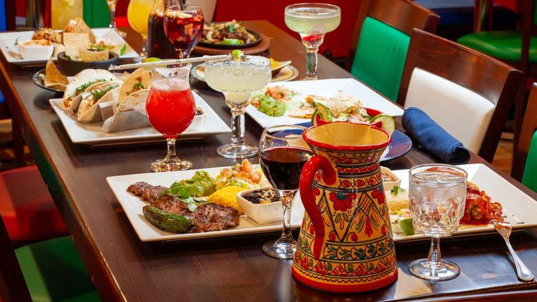 Table at a Mexican restaurant