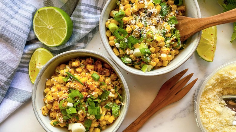 mexican street corn salad with lime