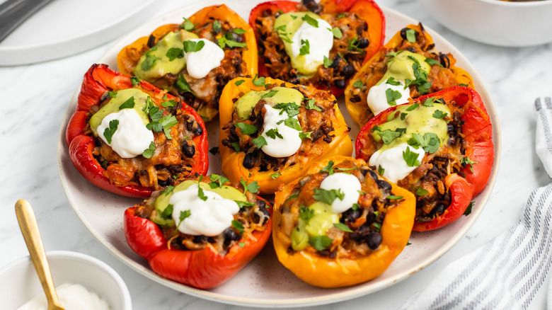 stuffed peppers on a plate