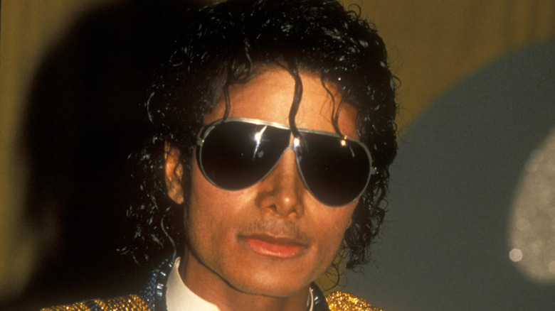 Michael Jackson wearing sunglasses and attending Grammys