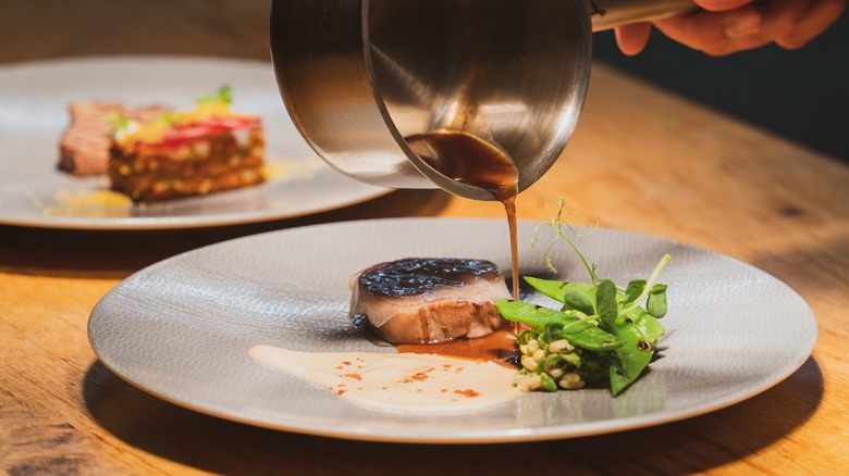 Steak in Michelin-starred restaurant