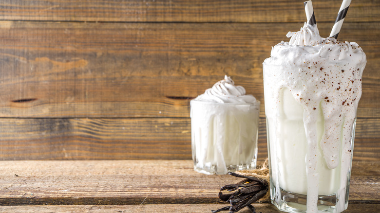 Creamy vanilla milkshake cocktail
