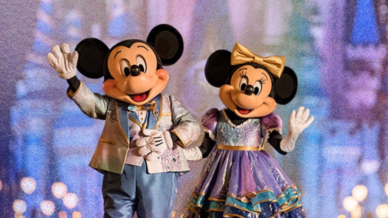 Mickey and Minnie Mouse mascots