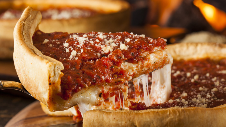deep-dish pizza