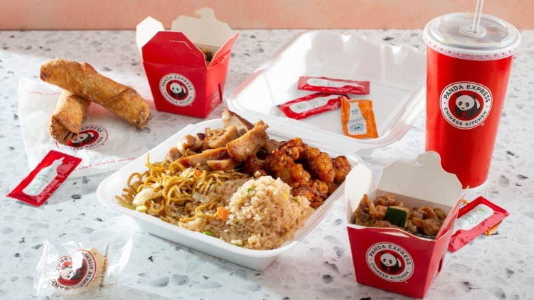Mains, sides, appetizers, and a drink from Panda Express