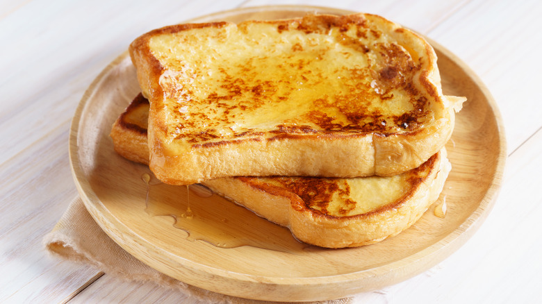 Milk toast with honey syrup