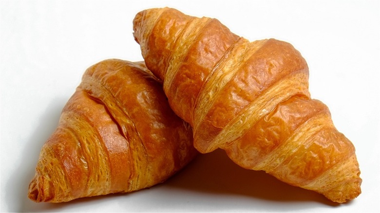 two butter croissants