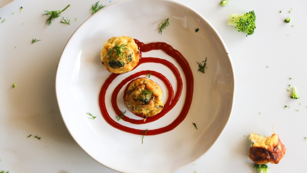 plated mini frittatas