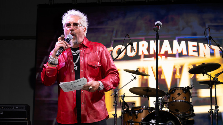 Guy Fieri speaks at the Tournament of Champions during the 2026 South Beach Wine & Food Festival