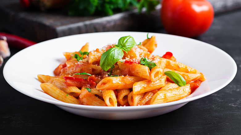 bowl of penne pasta