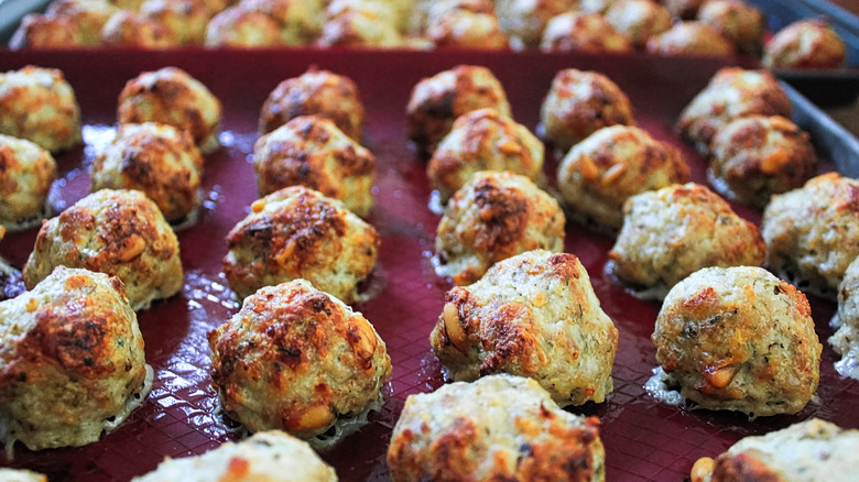 Meatballs on silicone mat