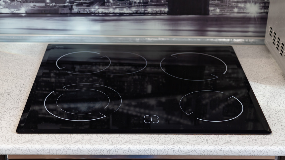 glass stovetop on counter