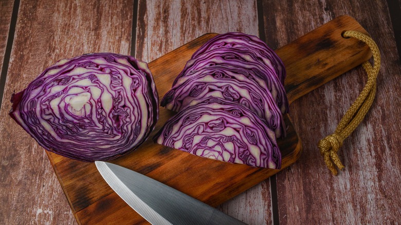 chopped red cabbage