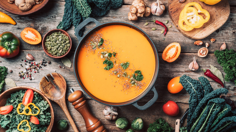 tablescape of vegan food