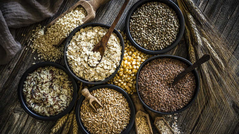 whole grains in bowls