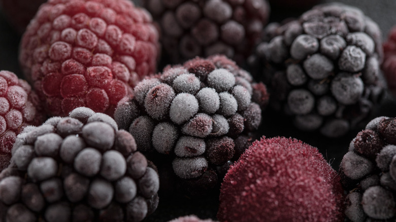 Frozen blackberries and raspberries