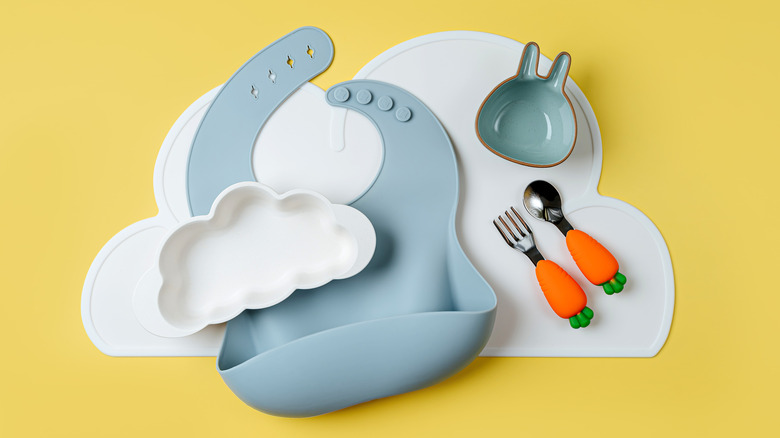 baby place mat and utensils