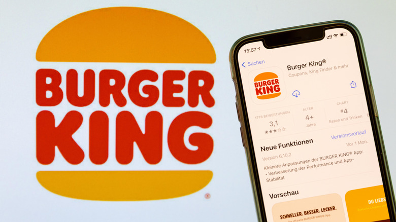 Phone with Burger King app