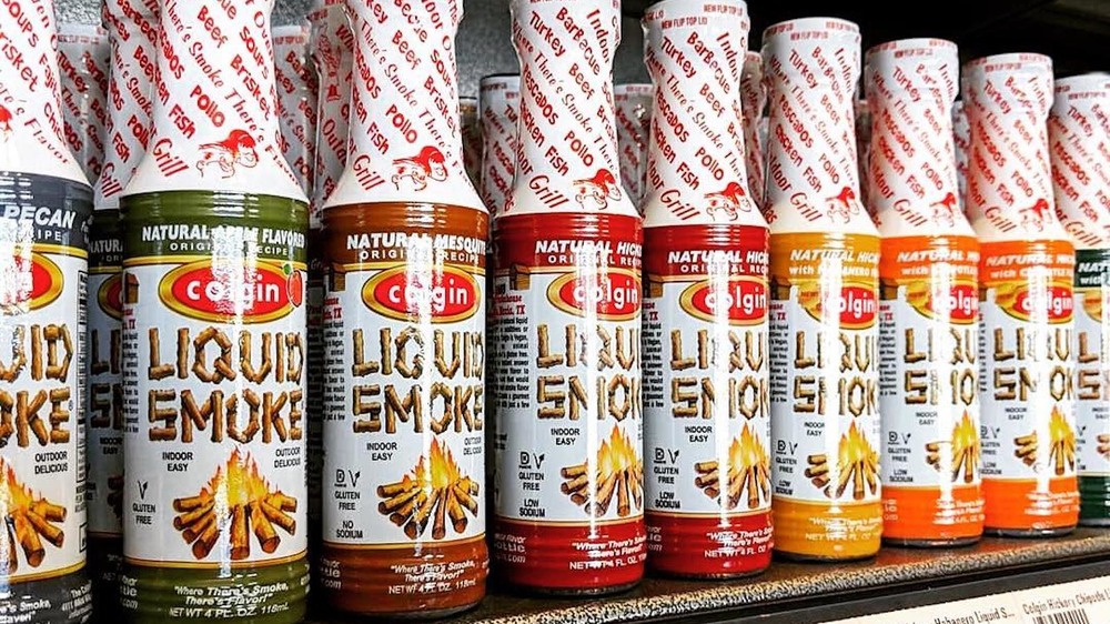 Liquid smoke on a store shelf