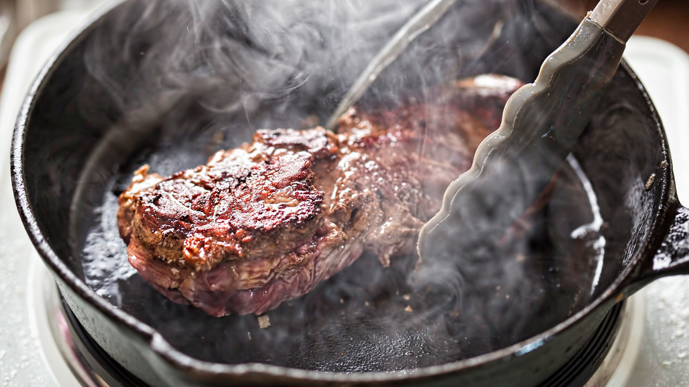 raw meat cooking