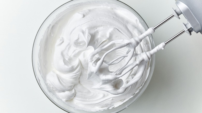 Whipped cream in bowl