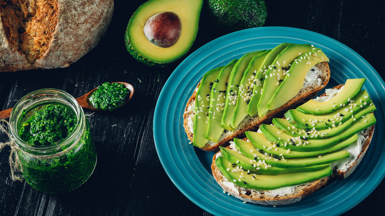 two slices of avocado toast