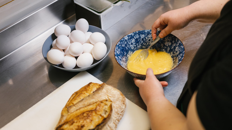 Eggs being whisked