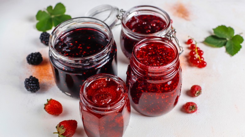 jars of berry jam