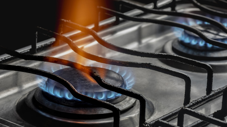 gas burner on stove