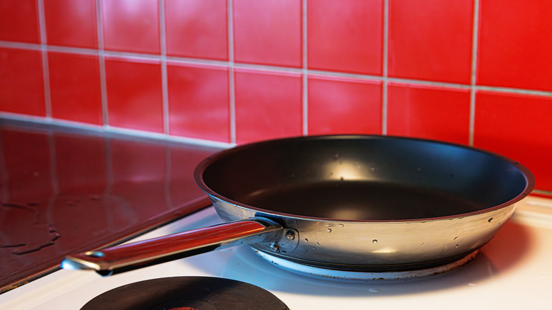 empty nonstick pan on stove