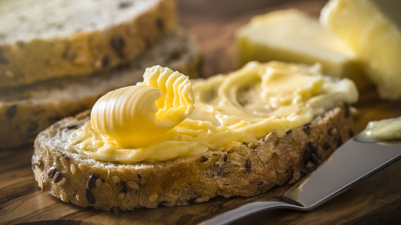Butter on bread